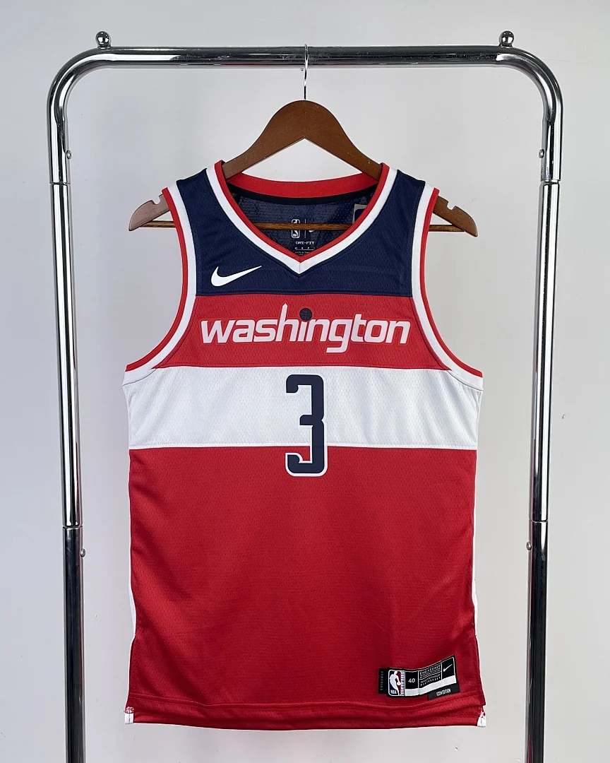 Camisola NBA Washington Wizards Bradley Beal #3 Vermelha 2023 · Modelo 2