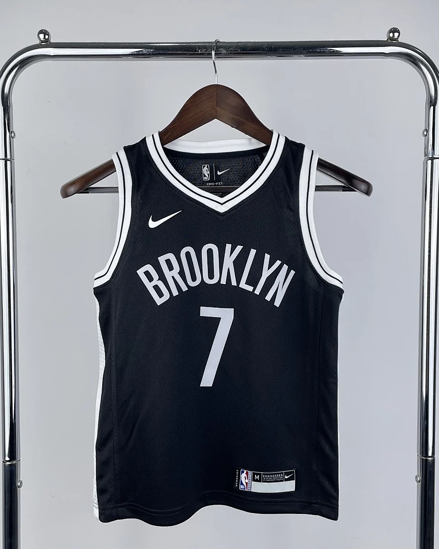 Camisola NBA Brooklyn Nets Kevin Durant #7 Preta Criança
