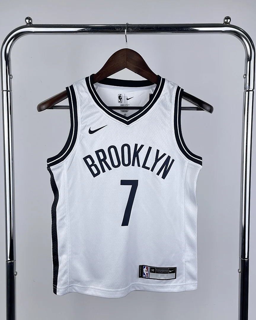 Camisola NBA Brooklyn Nets Kevin Durant #7 Branca Criança