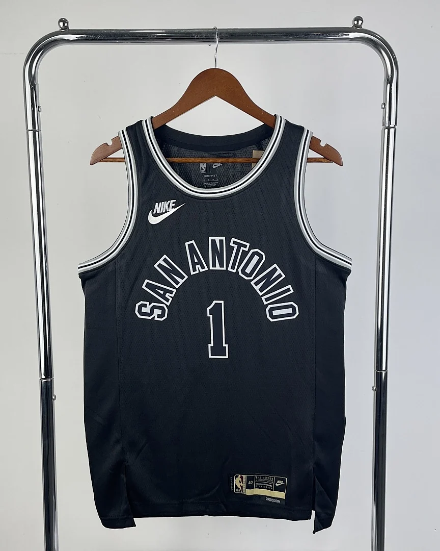 Camisola NBA San Antonio Spurs Victor Wembanyama #1 Retro 2023