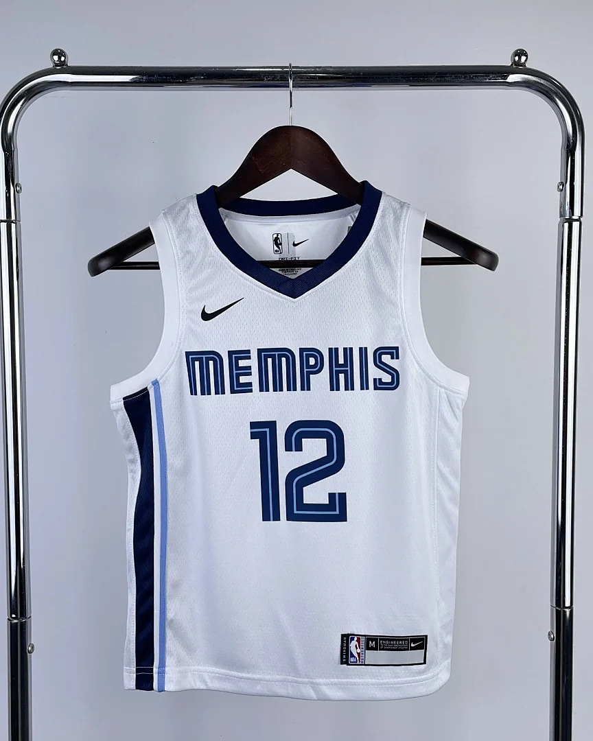 Camisola NBA Memphis Grizzlies Ja Morant #12 Branca Criança