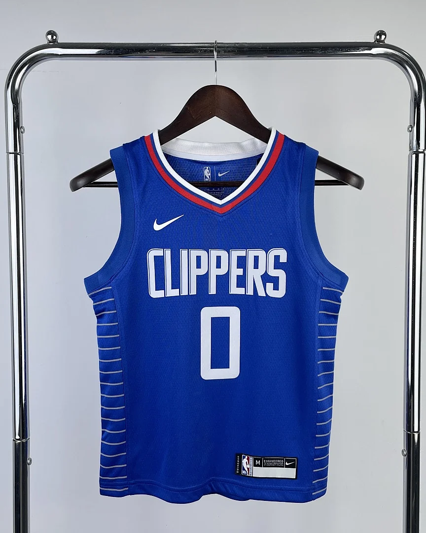 Camisola NBA Los Angeles Clippers Russell Westbrook #0 Azul Criança