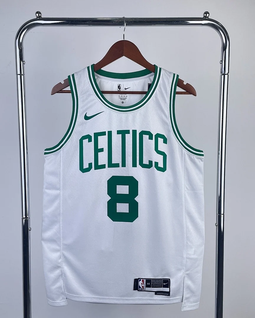 Camisola NBA Boston Celtics Kristaps Porzingis #8 Branca 2023