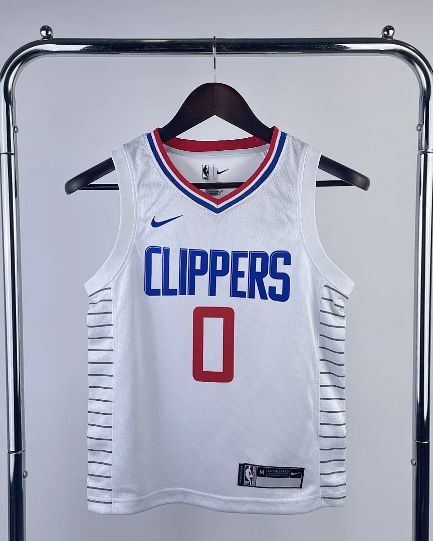 Camisola NBA Los Angeles Clippers Russell Westbrook #0 Branca Criança