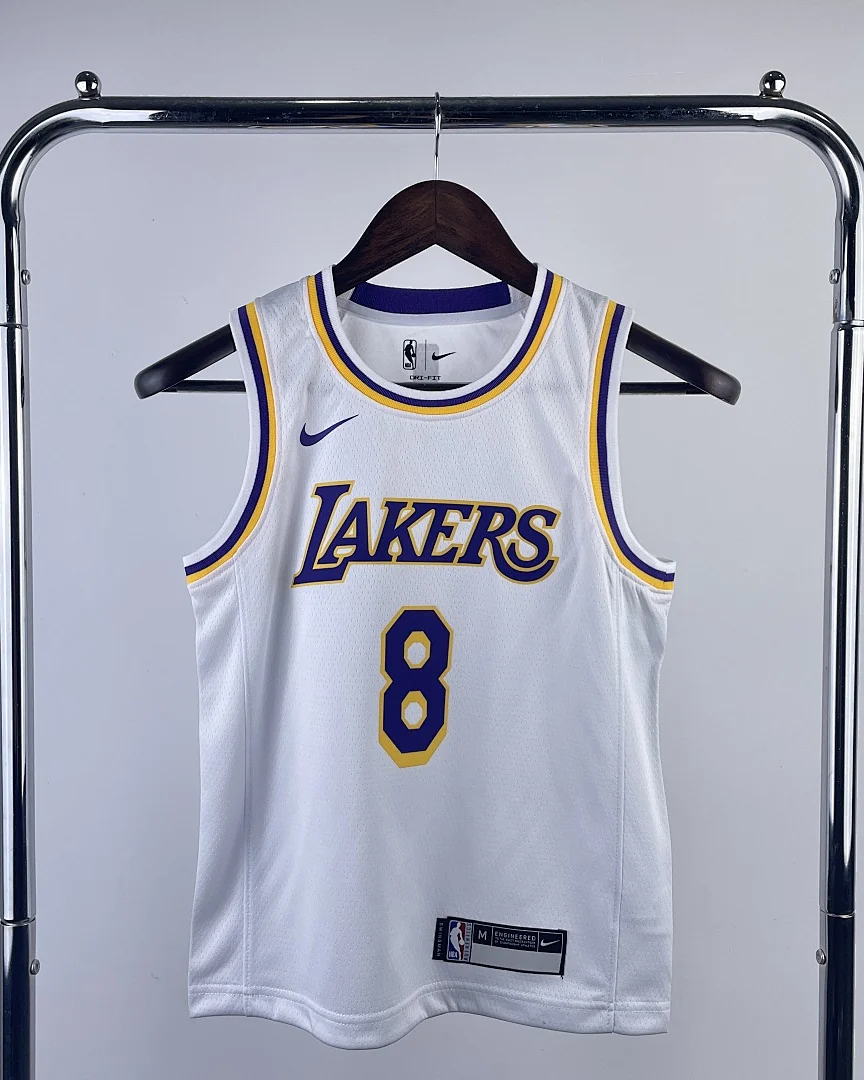 Camisola NBA Los Angeles Lakers Kobe Bryant #8 Branca Criança