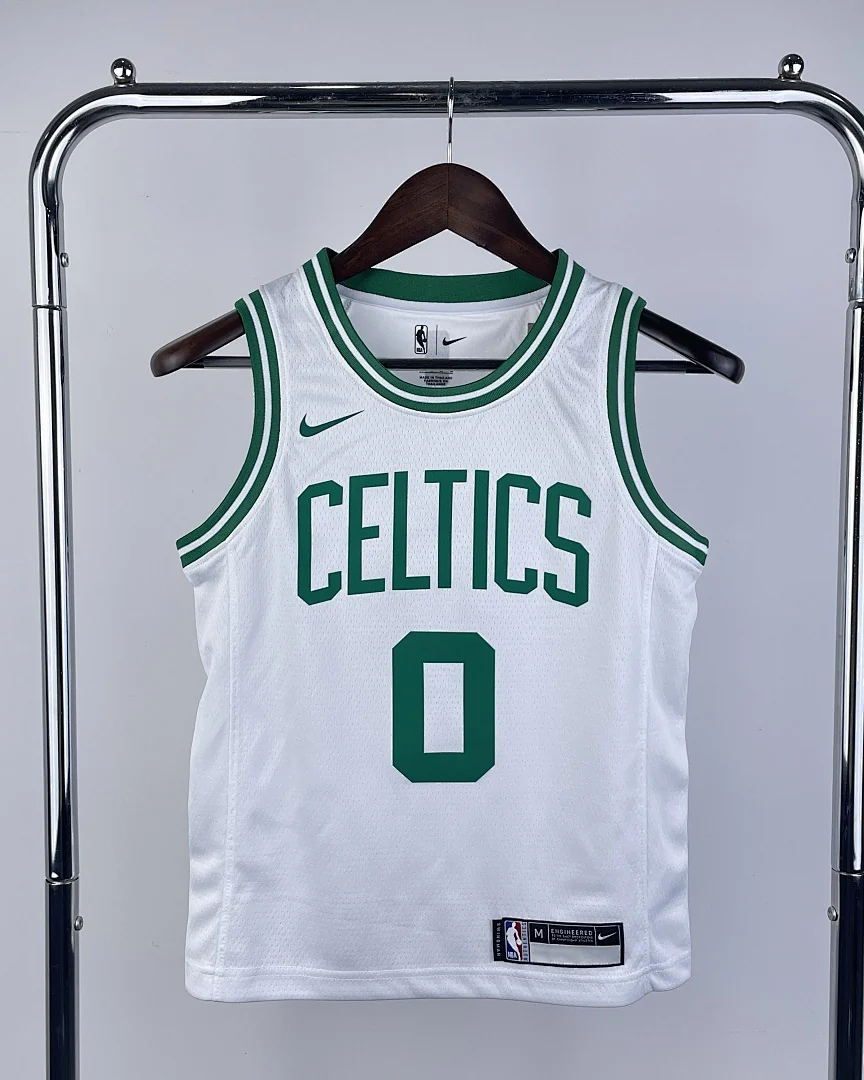 Camisola NBA Boston Celtics Jayson Tatum #0 Branca Criança