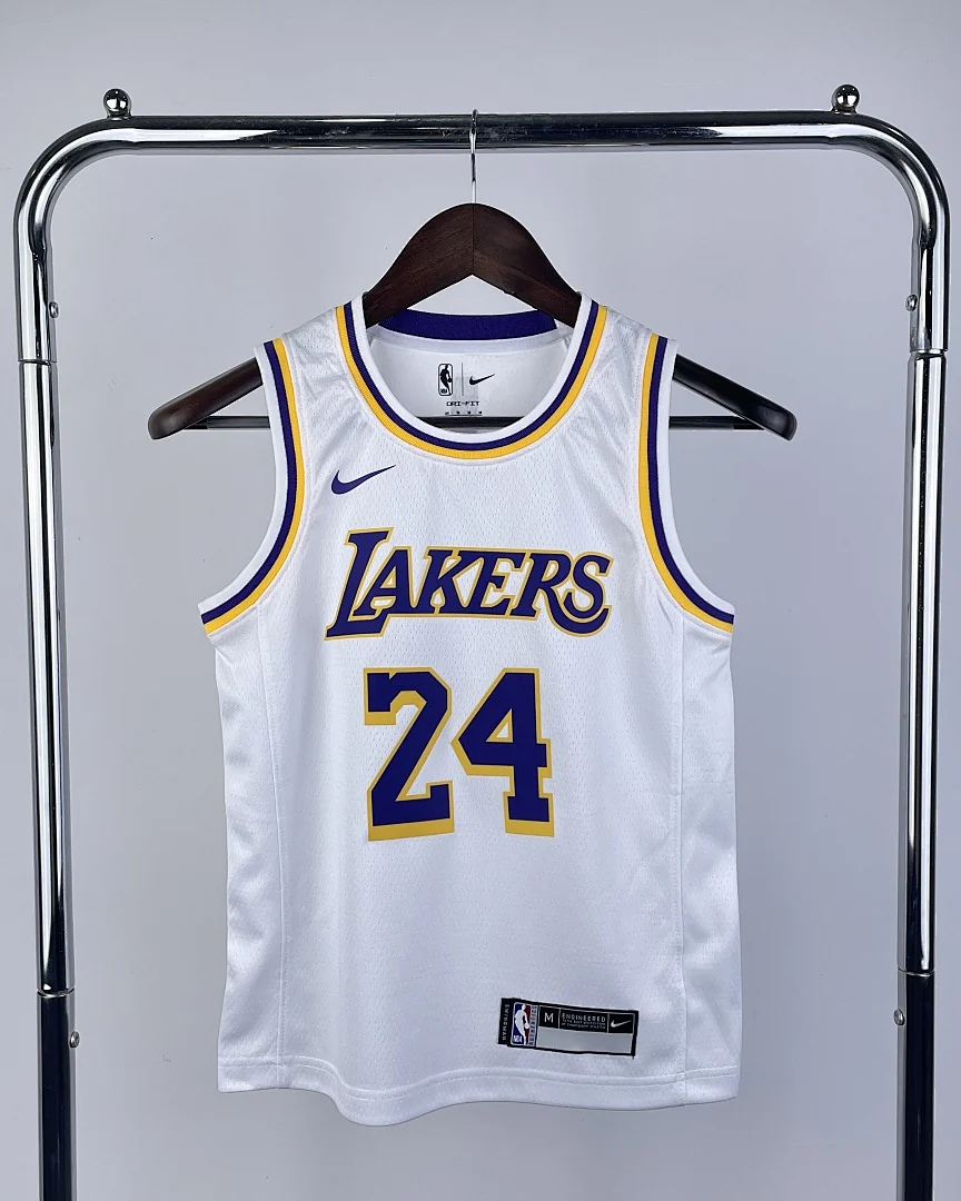 Camisola NBA Los Angeles Lakers Kobe Bryant #24 Branca Criança