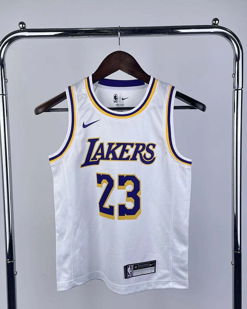 Camisola NBA Los Angeles Lakers LeBron James #23 Branca Criança