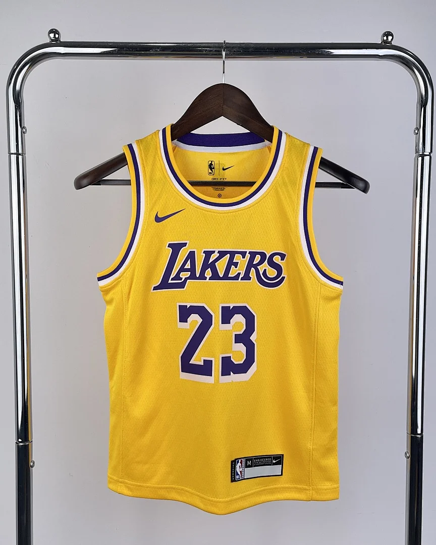 Camisola NBA Los Angeles Lakers LeBron James #23 Amarela Criança