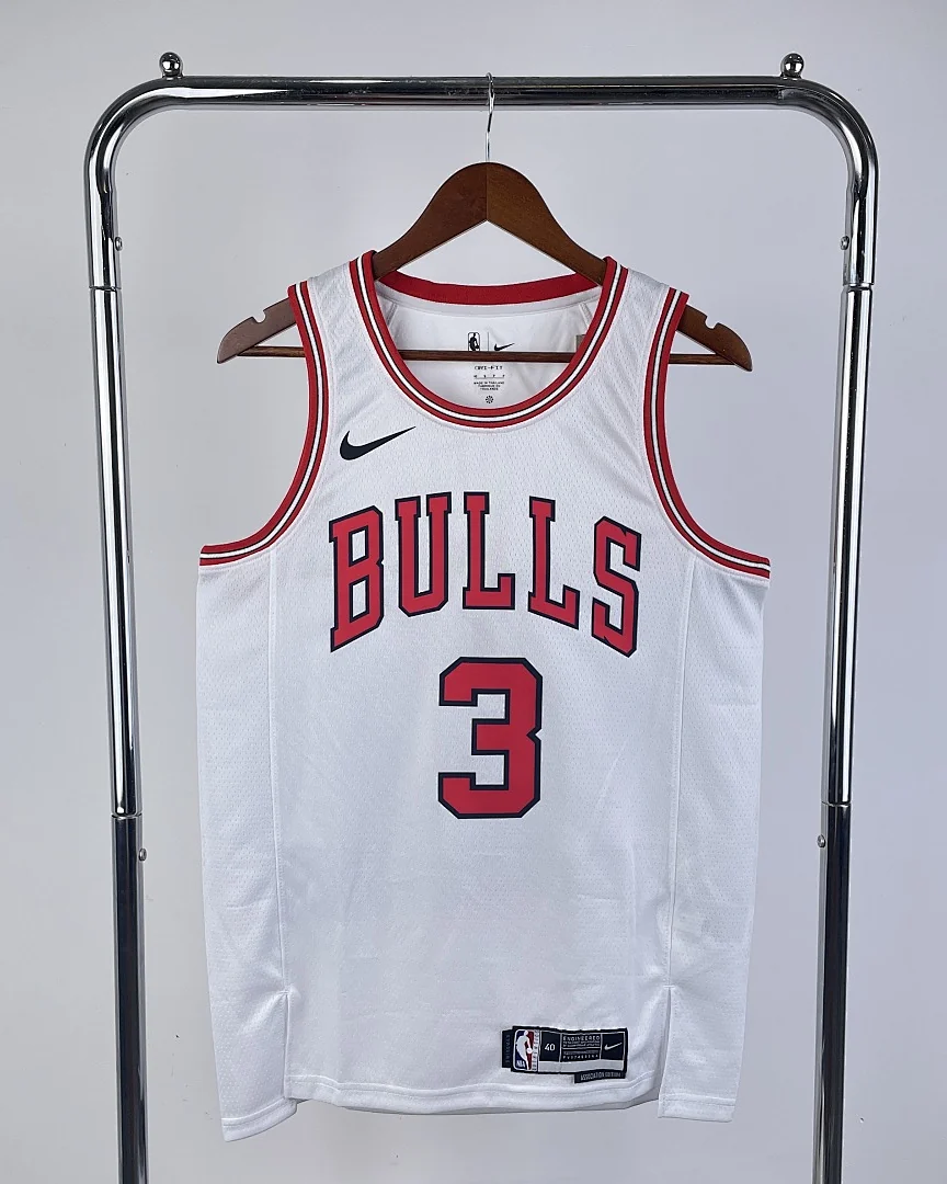 Camisola NBA Chicago Bulls Dwyane Wade #3 Branca 2023