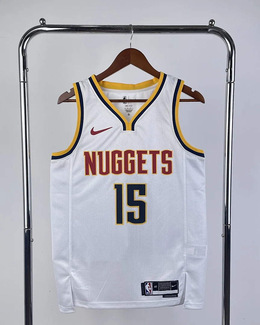 Camisola NBA Denver Nuggets Nikola Jokic #15 Branca 2023
