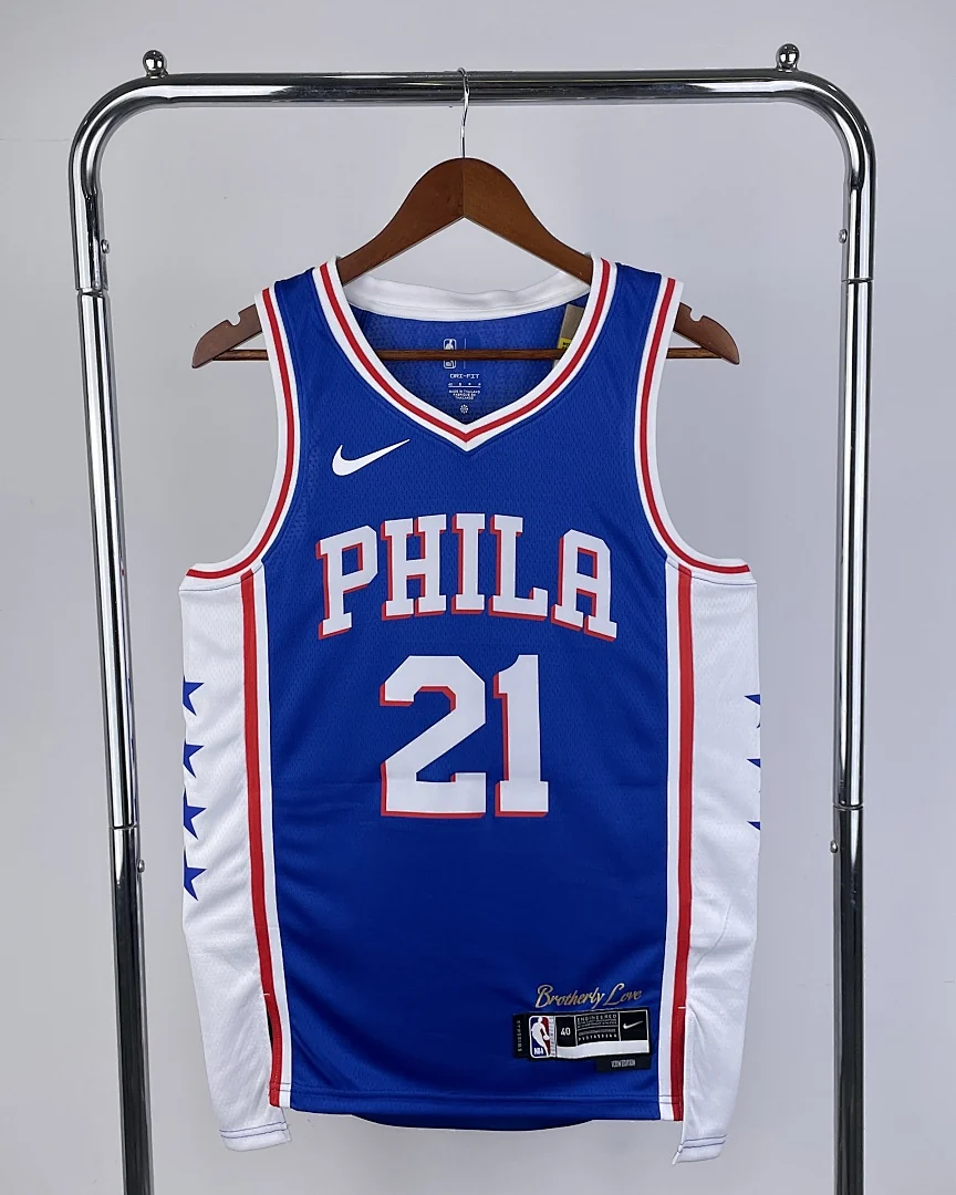 Camisola NBA Philadelphia 76ers Joel Embiid #21 Azul 2023