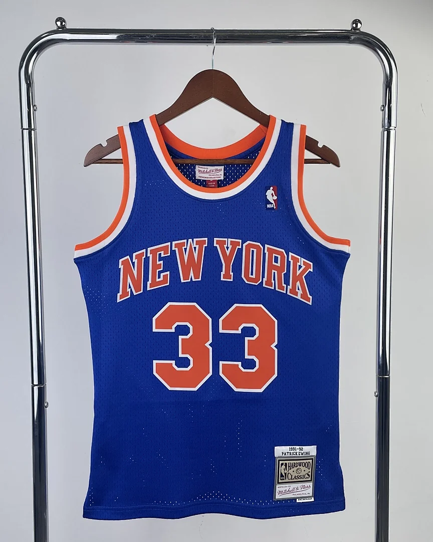 Camisola NBA New York Knicks Patrick Ewing #33 Retro Mitchell & Ness 1991/92 Azul