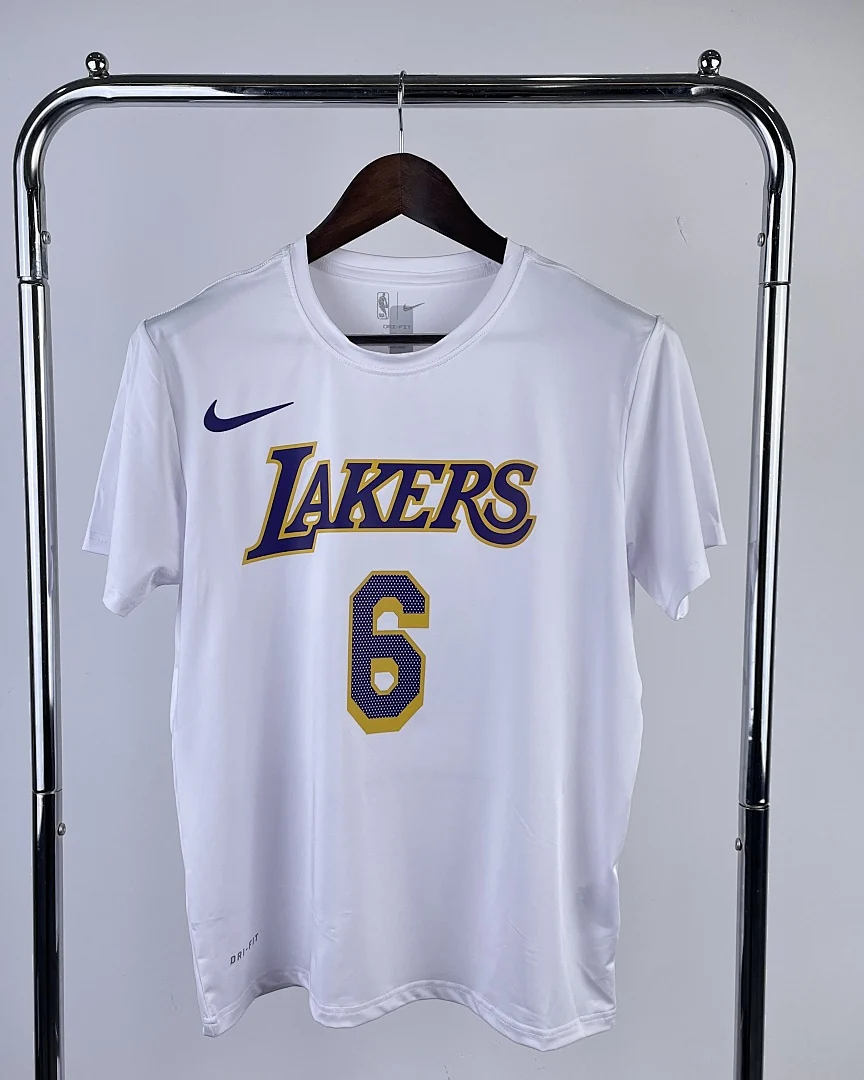 Camisola de Treino NBA Los Angeles Lakers #6 Branca