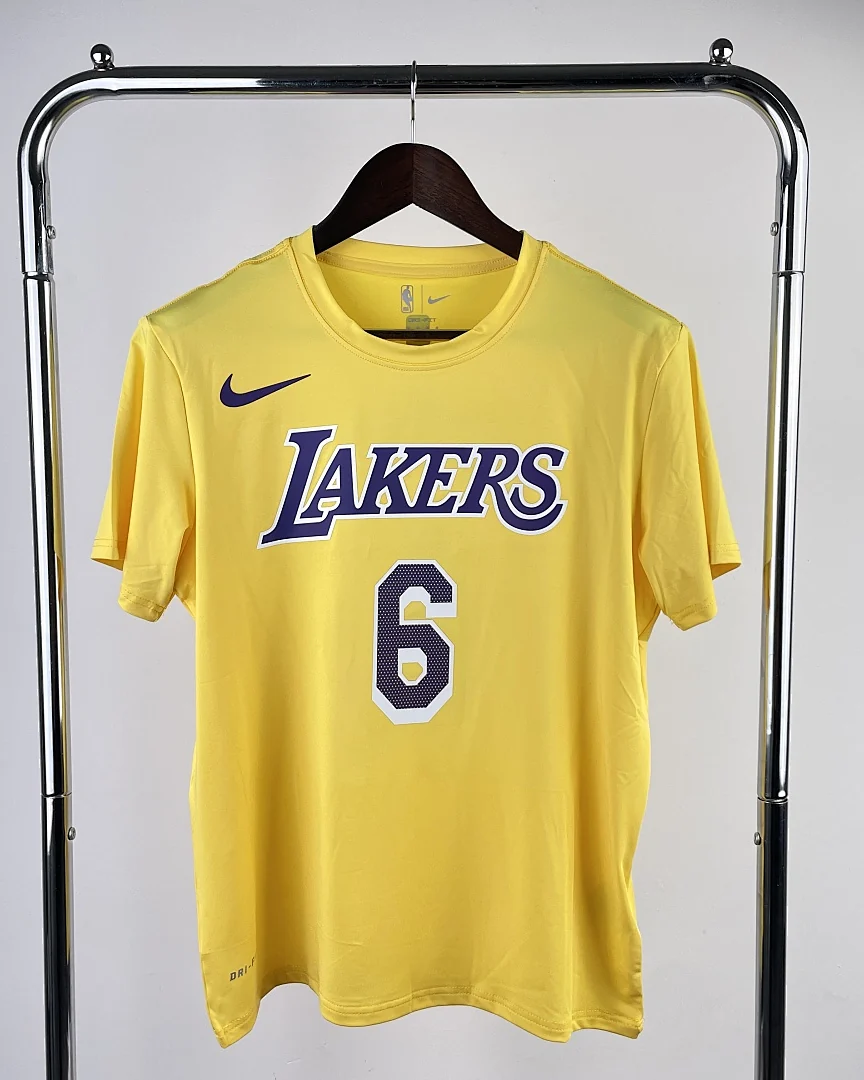 Camisola de Treino NBA Los Angeles Lakers LeBron James #6 Amarela