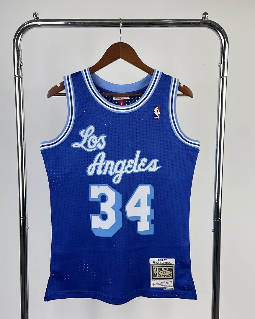Camisola NBA Los Angeles Lakers Shaquille O'Neal #34 Retro Mitchell & Ness 1996/97 Azul