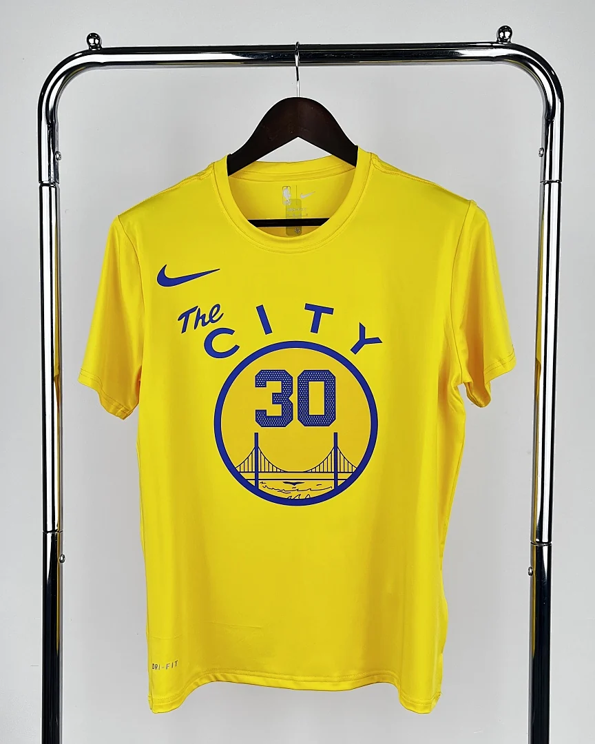 Camisola de Treino NBA Golden State Warriors Stephen Curry #30 Edição Especial Amarela