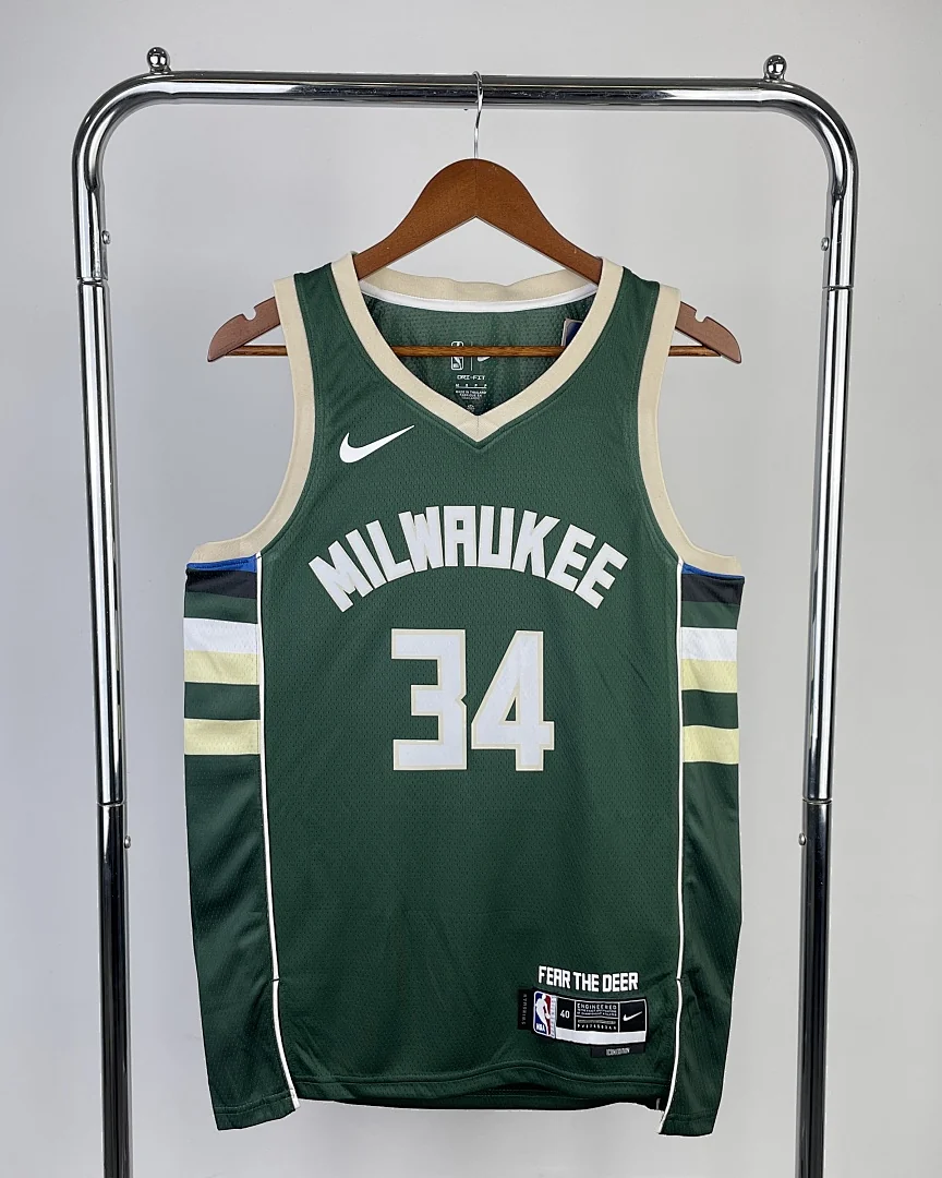 Camisola NBA Milwaukee Bucks Giannis Antetokounmpo #34 Verde 2023