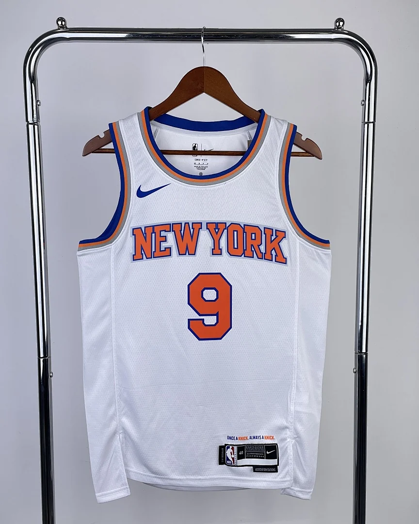 Camisola NBA New York Knicks RJ Barrett #9 Branca 2023
