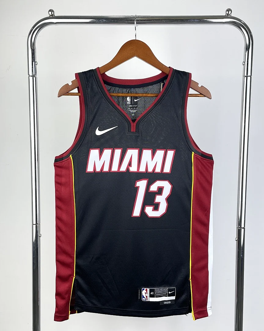 Camisola NBA Miami Heat Bam Adebayo #13 Preta 2023