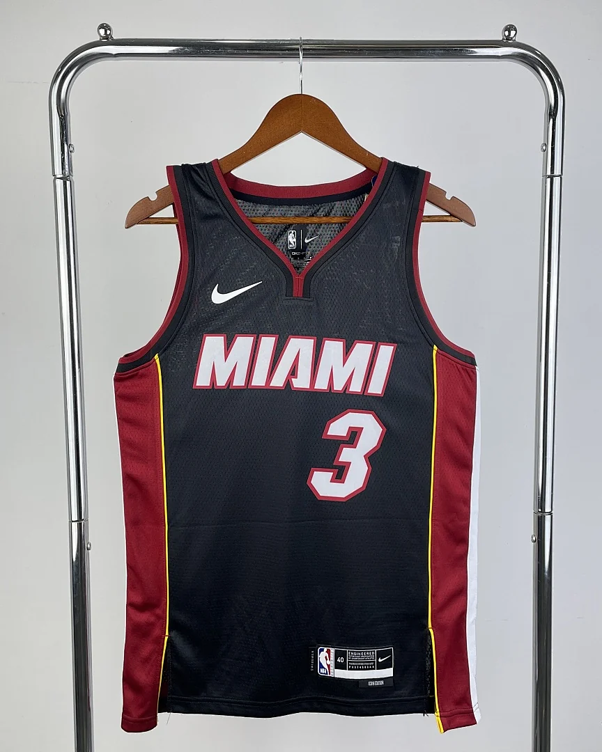 Camisola NBA Miami Heat Dwyane Wade #3 Preta 2023