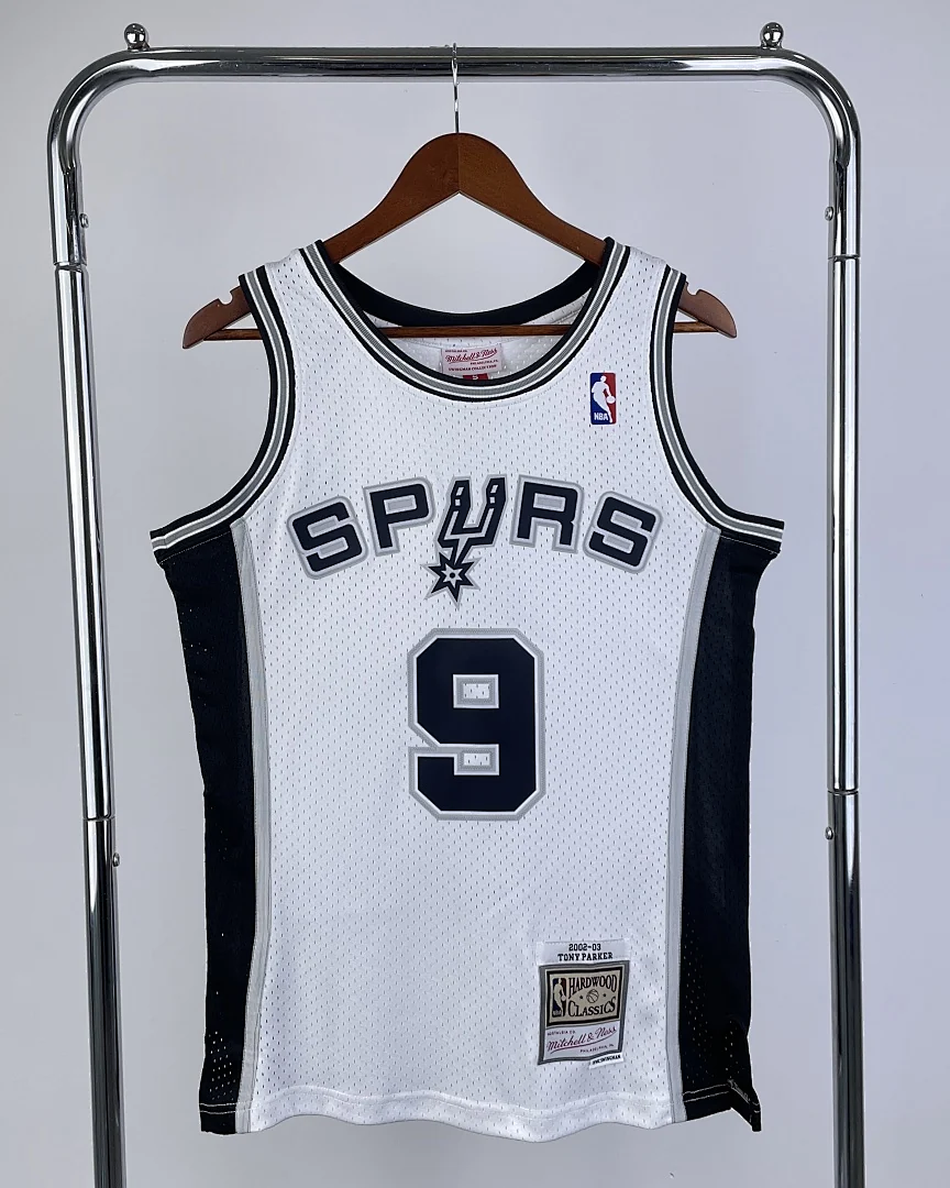 Camisola NBA San Antonio Spurs Tony Parker #9 Retro Mitchell & Ness 2002/03 Branca