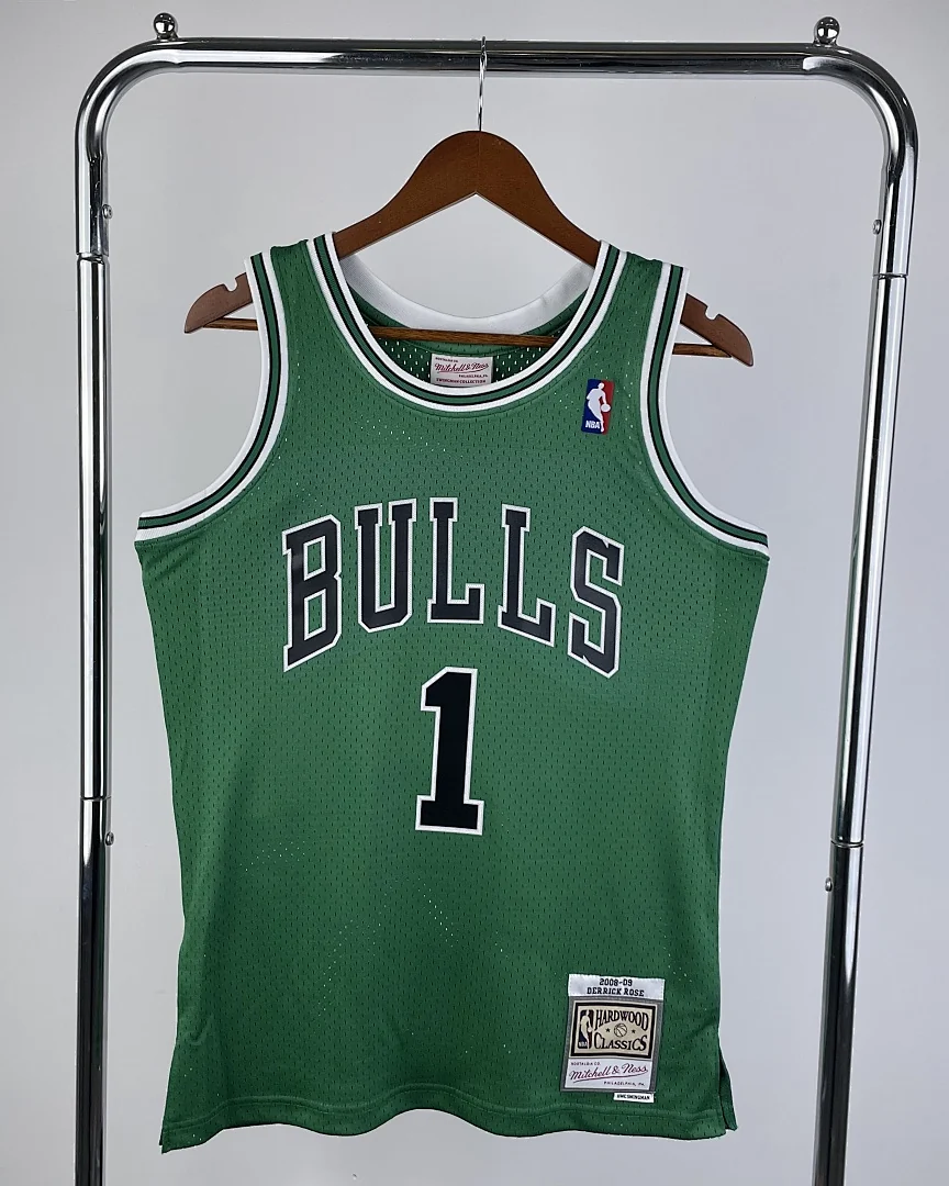 Camisola NBA Chicago Bulls Derrick Rose #1 Retro Mitchell & Ness 08/09 Verde