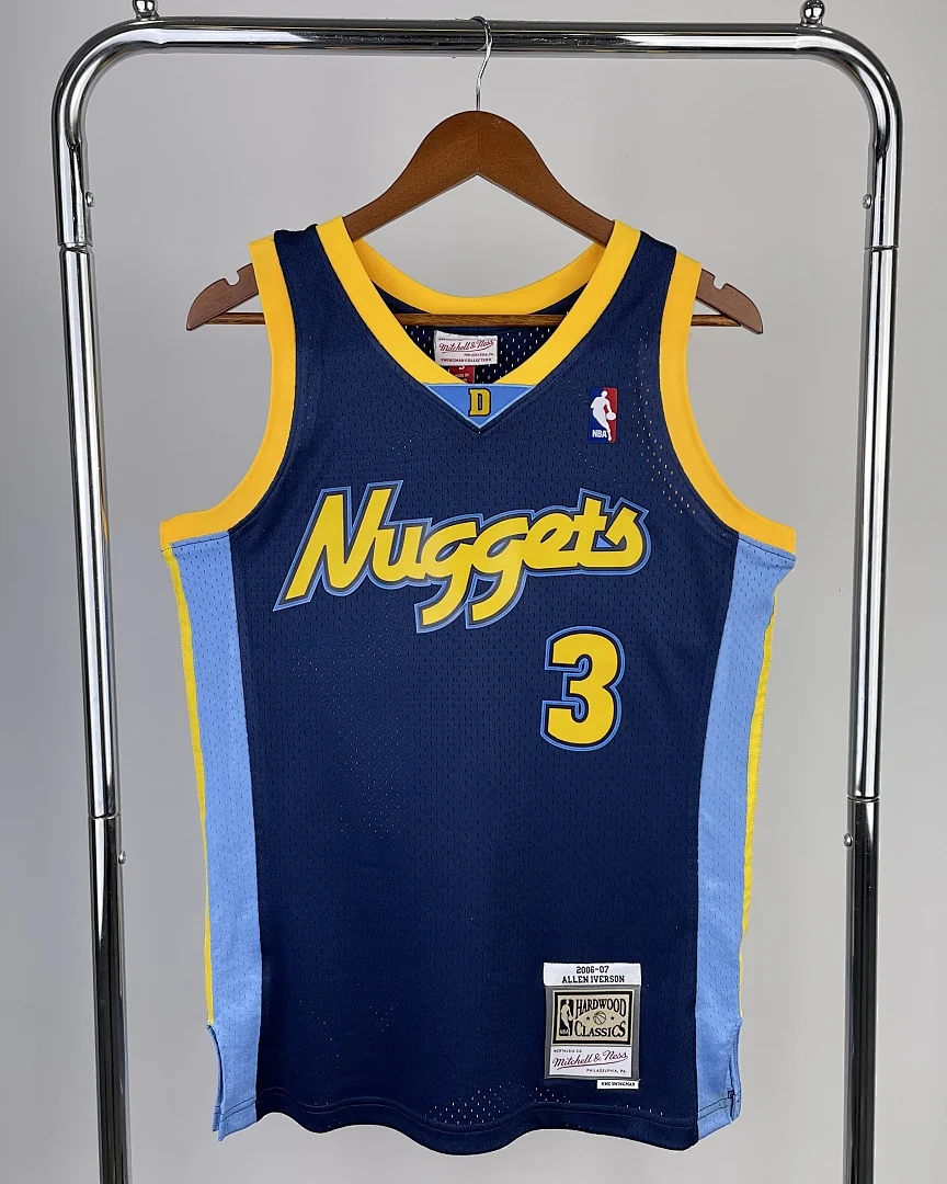 Camisola NBA Denver Nuggets Allen Iverson #3 Retro Mitchell & Ness 06/07 Azul-Marinho