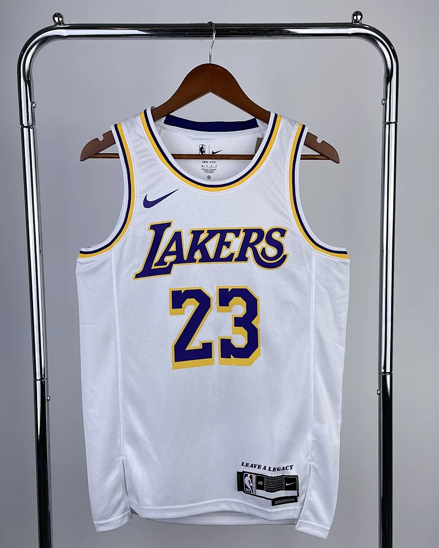 Camisola NBA Los Angeles Lakers LeBron James #23 Branca 2023
