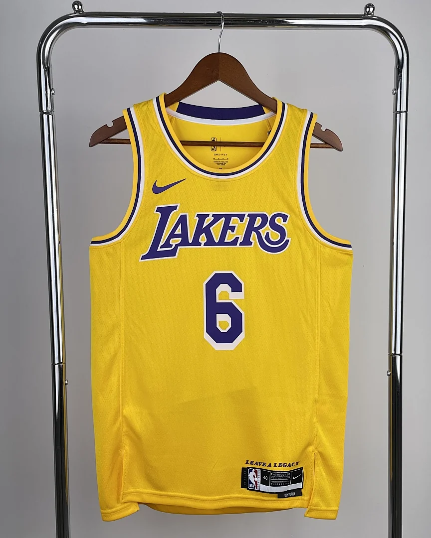 Camisola NBA Los Angeles Lakers LeBron James #6 Amarela 2023