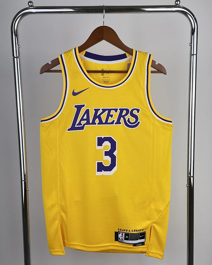 Camisola NBA Los Angeles Lakers Anthony Davis #3 Amarela 2023