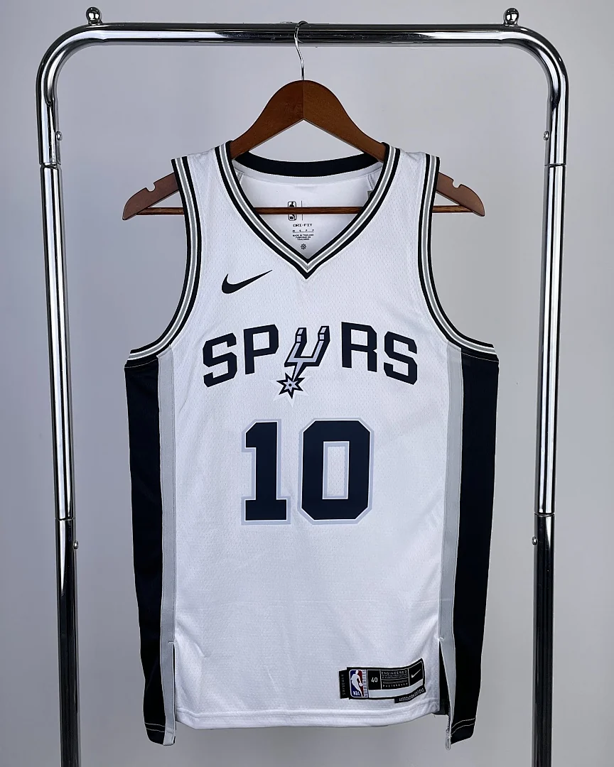 Camisola NBA San Antonio Spurs Jeremy Sochan #10 Branca 2023