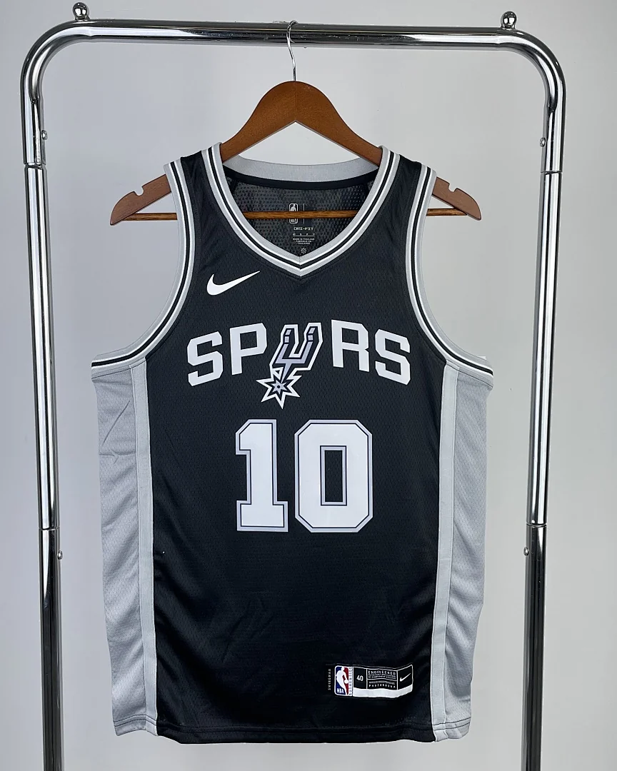 Camisola NBA San Antonio Spurs Jeremy Sochan #10 Preta 2023