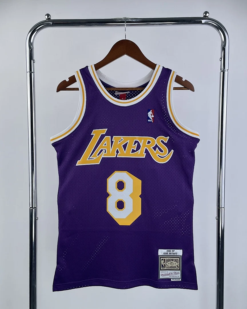 Camisola NBA Los Angeles Lakers Kobe Bryant #8 Retro Mitchell & Ness 1996/97 Roxa