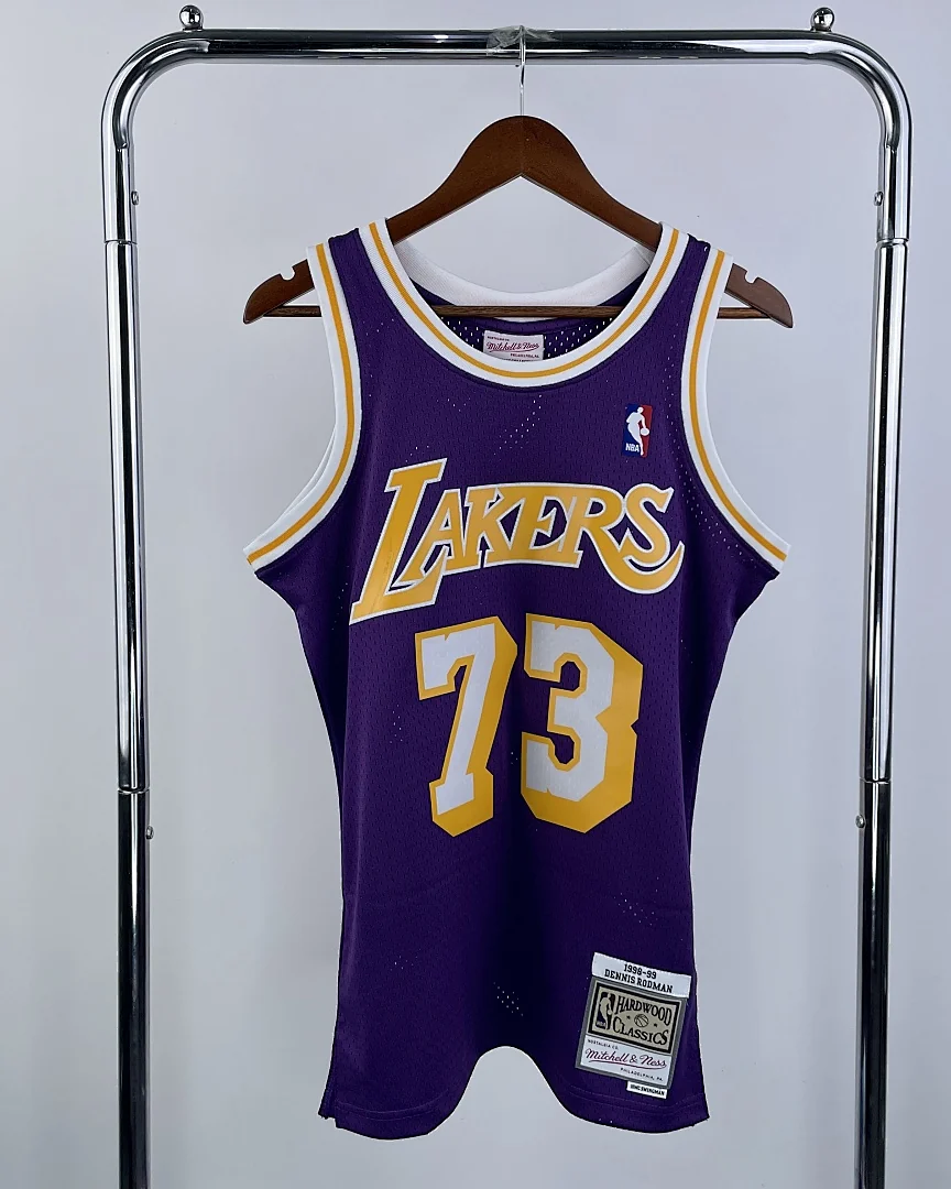 Camisola NBA Los Angeles Lakers Dennis Rodman #73 Retro Mitchell & Ness 1998/99 Roxa