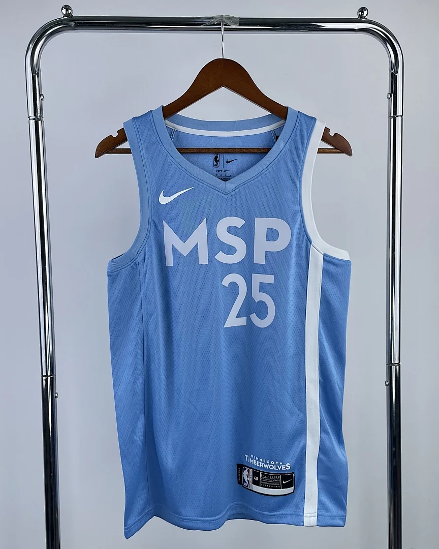 Camisola NBA Minnesota Timberwolves Derrick Rose #25 Edição Especial Azul-Clara