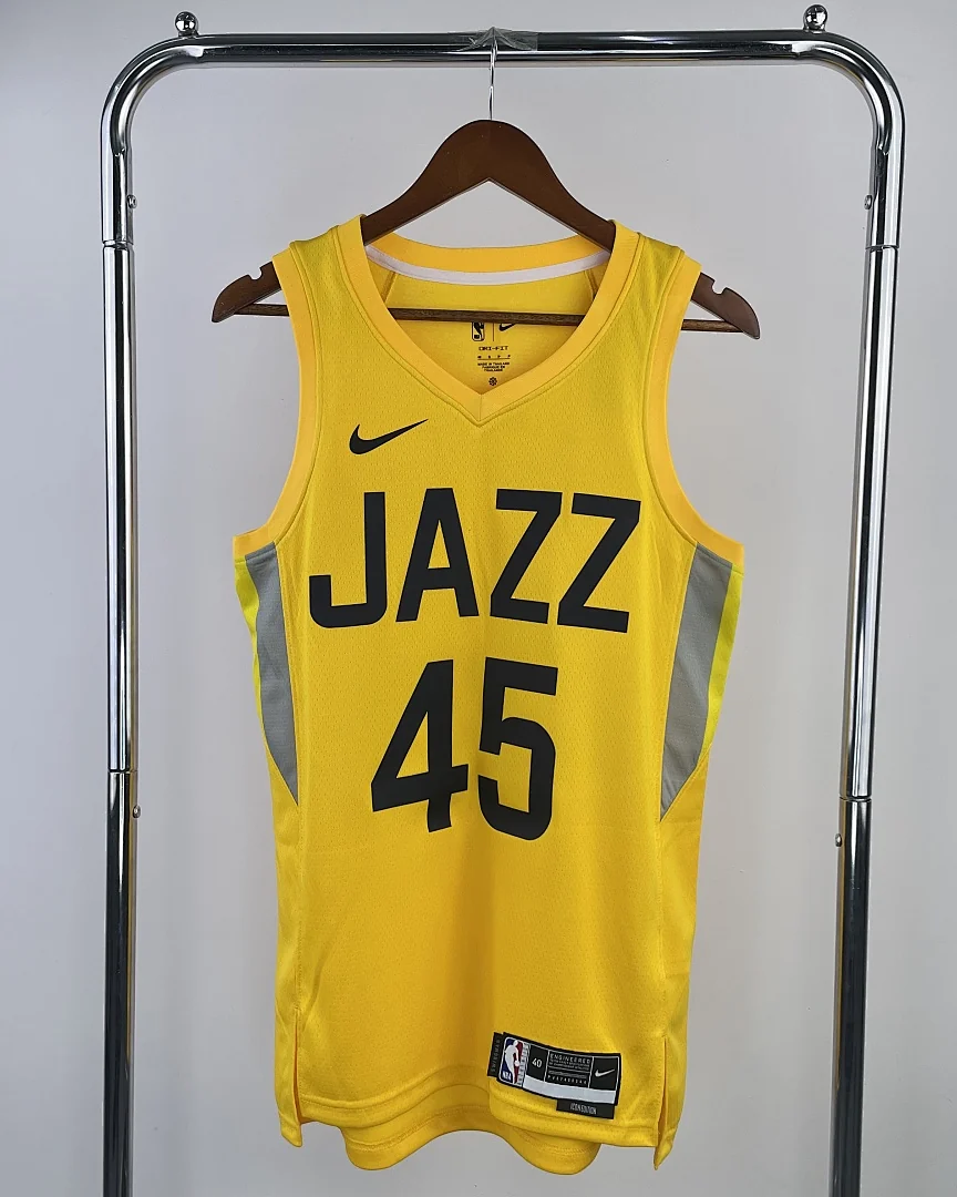 Camisola NBA Utah Jazz Donovan Mitchell #45 Amarela 2023