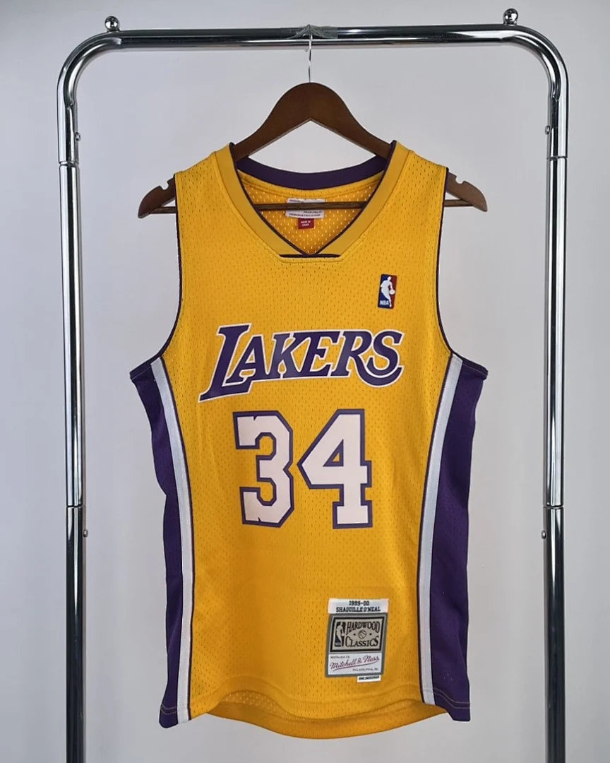 Camisola NBA Los Angeles Lakers Shaquille O'Neal #34 Retro Mitchell & Ness 1999/00 Amarela