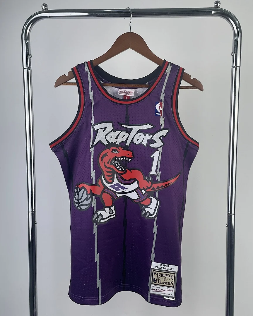 Camisola NBA Toronto Raptors Tracy McGrady #1 Retro Mitchell & Ness 1999 Roxa