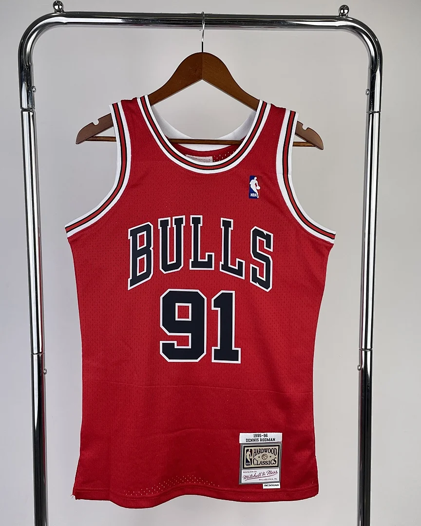 Camisola NBA Chicago Bulls Dennis Rodman #91 Retro Mitchell & Ness 1998 Vermelha