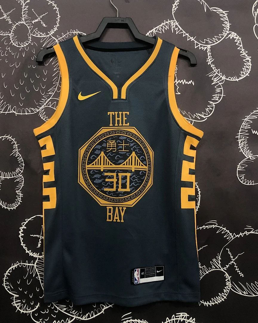 Camisola NBA Golden State Warriors Stephen Curry #30 Edição Especial Cinzenta 2018