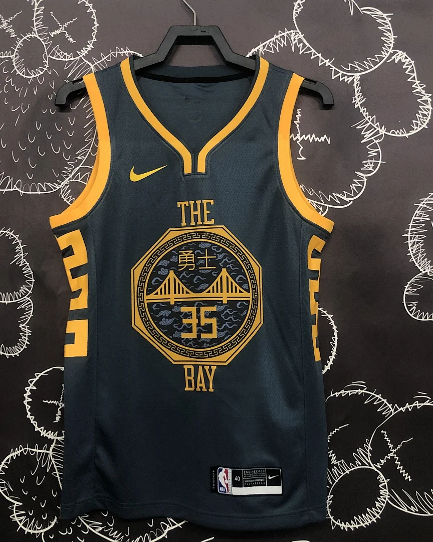 Camisola NBA Golden State Warriors Kevin Durant #35 Edição Especial Cinzenta 2018