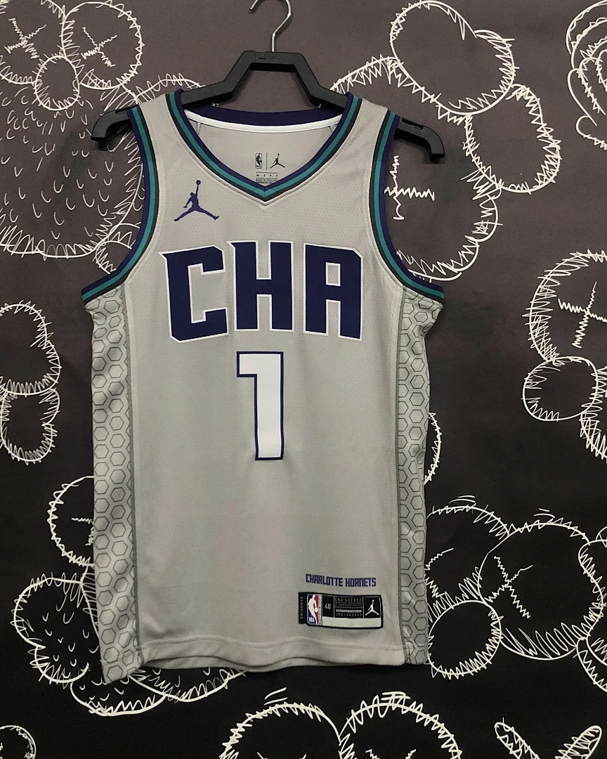 Camisola NBA Charlotte Hornets LaMelo Ball #1 Edição Especial Cinzenta 2019