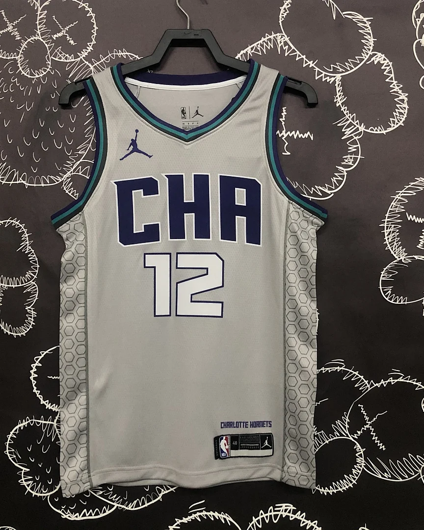 Camisola NBA Charlotte Hornets Kelly Oubre Jr. #12 Edição Especial Cinzenta 2019