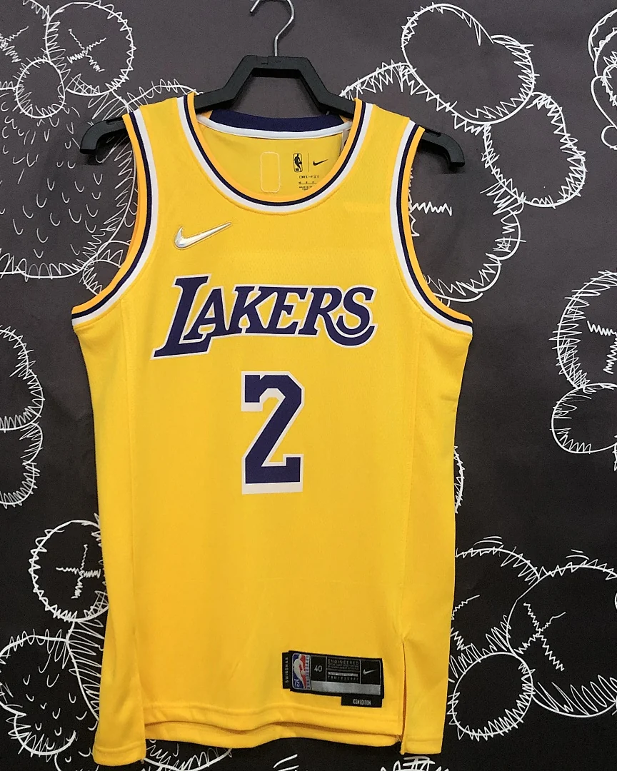 Camisola NBA Los Angeles Lakers Kyrie Irving #2 75.º Aniversário Amarela