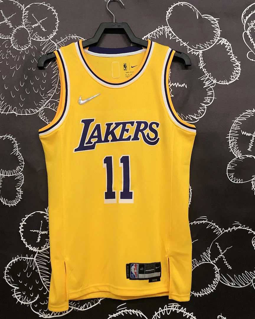 Camisola NBA Los Angeles Lakers Malik Monk #11 75.º Aniversário Amarela
