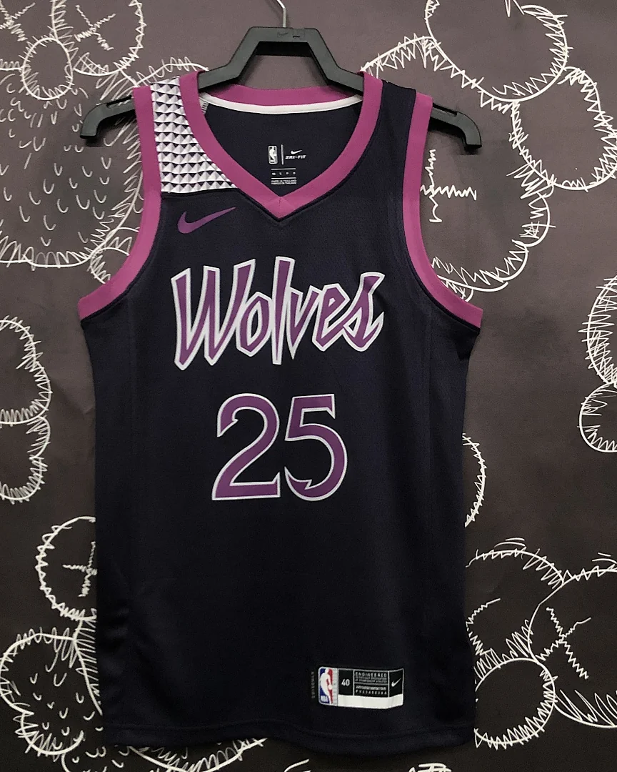 Camisola NBA Minnesota Timberwolves Derrick Rose #25 Edição Especial Roxa