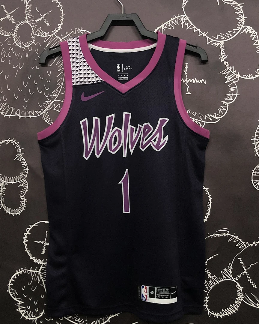 Camisola NBA Minnesota Timberwolves Anthony Edwards #1 Edição Especial Roxa