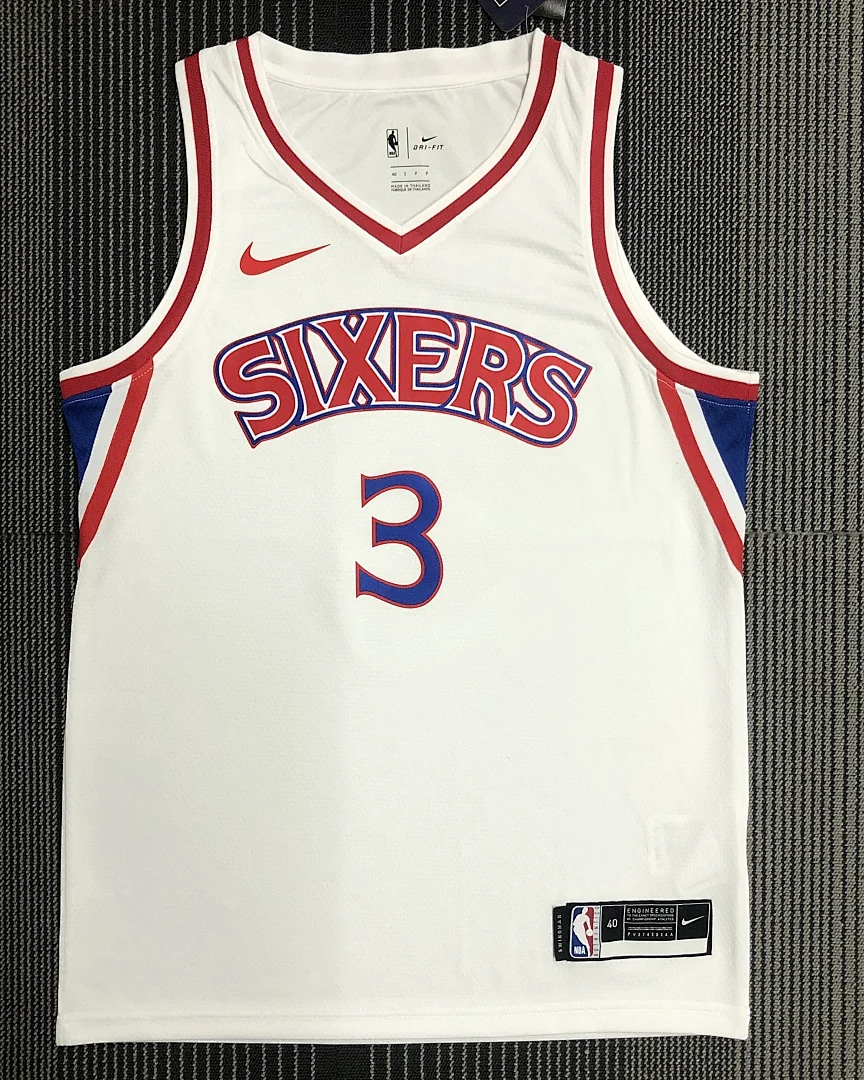 Camisola NBA Philadelphia 76ers Allen Iverson #3 Retro Branca