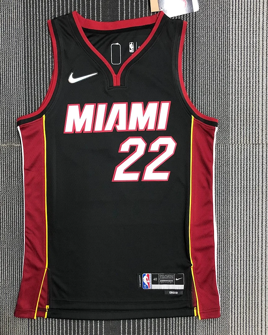 Camisola NBA Miami Heat Jimmy Butler #22 75.º Aniversário Preta